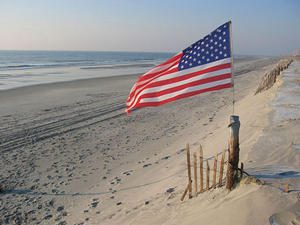 american flag memorial day galveston beach