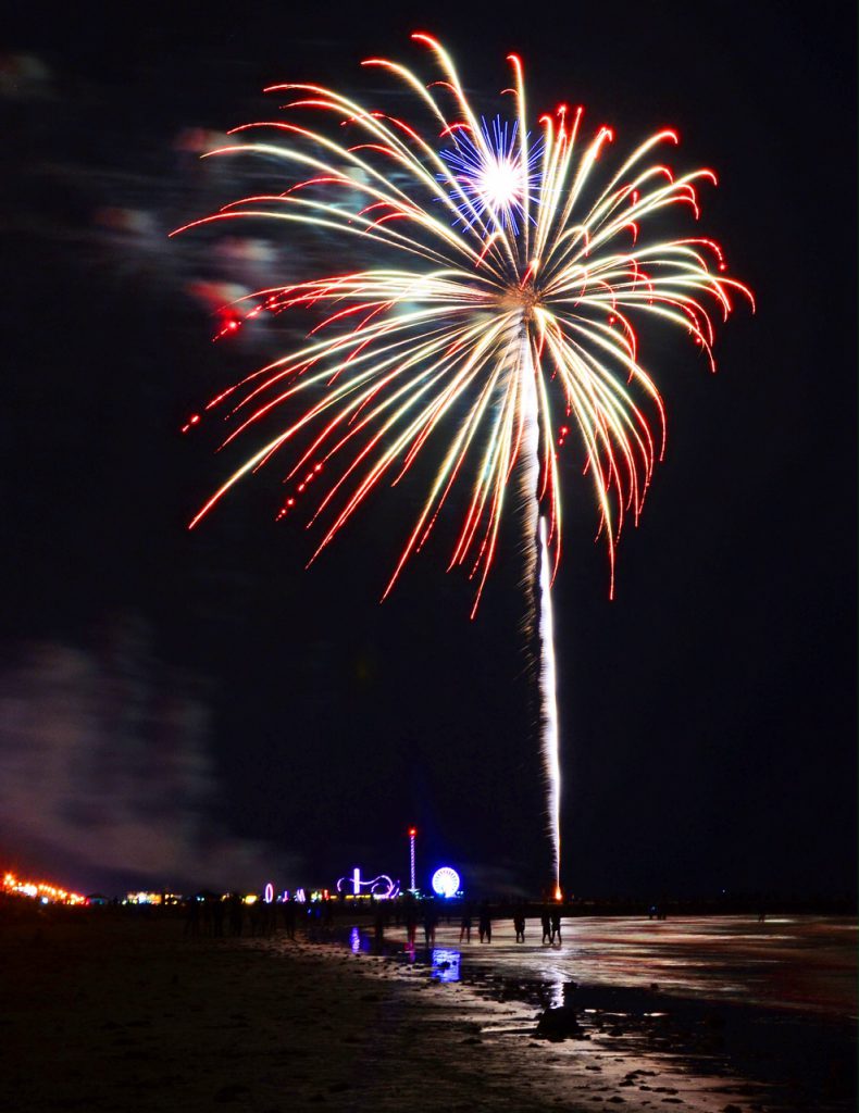 galveston island seawall beachfront fireworks