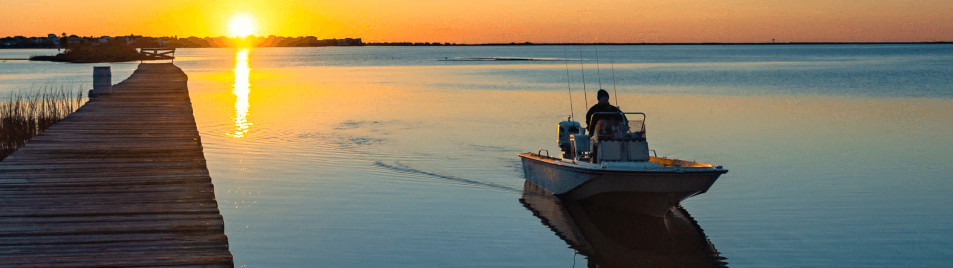 Boat at sunset in Galveston TX