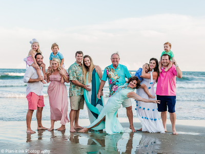 Galveston family photo with bright colors - Plan-it Ink Photography