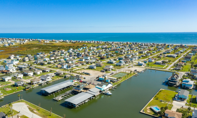 Sea Isle, Galveston aerial photo