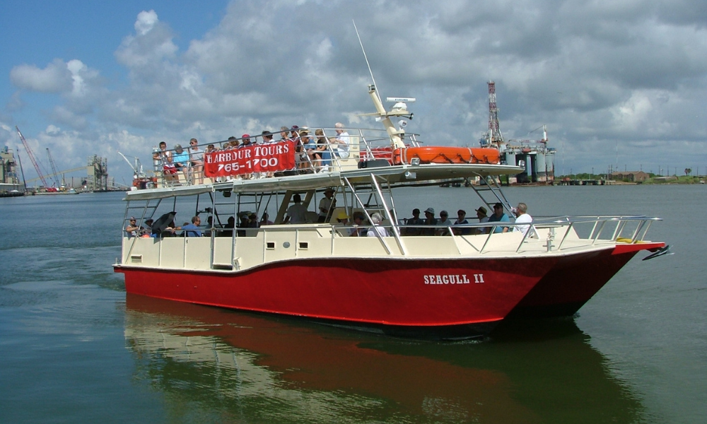 Seagull II double decker boat sailing in Galveston Bay